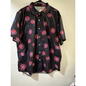 KINWAMONSTER  Black/Red Poppies Eyes Shirt, Size XXL
